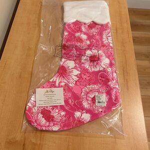 Lilly Pulitzer Pink and White Stocking SUN SHELL PINK FEELING POPPY NEW